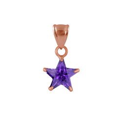 Wholesale 8mm Star Cubic Zirconia Sterling Silver Pendant - JD2179