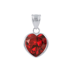 Wholesale 10mm Heart Cubic Zirconia Sterling Silver Pendant - JD2027