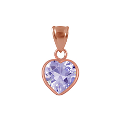 Wholesale 8mm Heart Cubic Zirconia Sterling Silver Pendant - JD2311