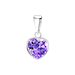 Wholesale 8mm Heart Cubic Zirconia Sterling Silver Pendant - JD2087