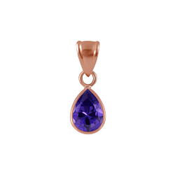 Wholesale 6x8mm Pear Cubic Zirconia Sterling Silver Pendant - JD2456
