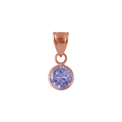 Wholesale 6mm Round Cubic Zirconia Sterling Silver Pendant - JD2288