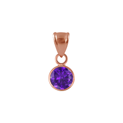 Wholesale 6mm Round Cubic Zirconia Sterling Silver Pendant - JD2288