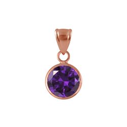 Wholesale 8mm Round Cubic Zirconia Sterling Silver Pendant - JD2292