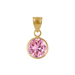 Wholesale 8mm Round Cubic Zirconia Sterling Silver Pendant - JD2291