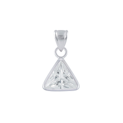 Wholesale 6mm Triangle Cubic Zirconia Sterling Silver Pendant - JD2460