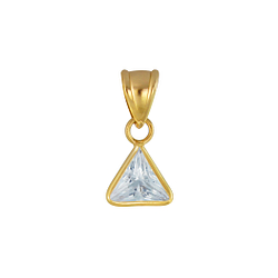 Wholesale 6mm Triangle Cubic Zirconia Sterling Silver Pendant - JD2925