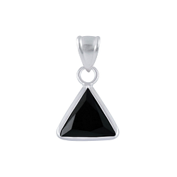 Wholesale 8mm Triangle Cubic Zirconia Sterling Silver Pendant - JD2461