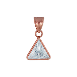 Wholesale 8mm Triangle Cubic Zirconia Sterling Silver Pendant - JD2928