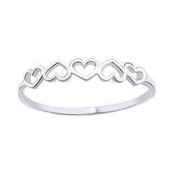 Wholesale Sterling Silver Hearts Ring - JD1669