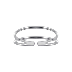 Wholesale Sterling Silver Double Line Ring - JD3587