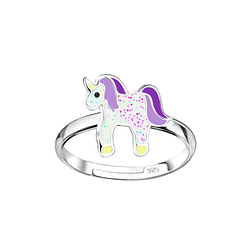 Wholesale Sterling Silver Unicorn Adjustable Ring - JD9896