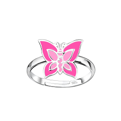 Wholesale Sterling Silver Butterfly Adjustable Ring - JD8408