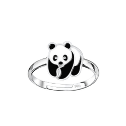 Wholesale Sterling Silver Panda Adjustable Ring - JD8560