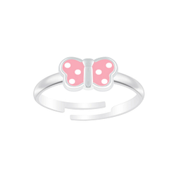 Wholesale Sterling Silver Butterfly Adjustable Ring - JD7075