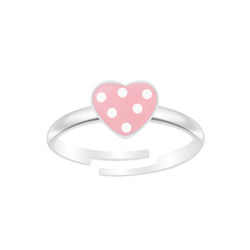 Wholesale Sterling Silver Heart Adjustable Ring - JD6998