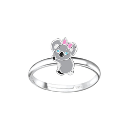 Wholesale Sterling Silver Koala Adjustable Ring - JD7079