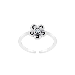 Wholesale Sterling Silver Flower Toe Ring - JD6248