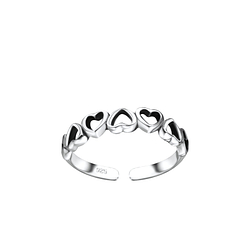 Wholesale Sterling Silver Heart Adjustable Toe Ring - JD1634
