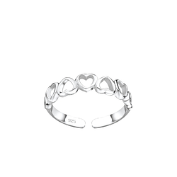Wholesale Sterling Silver Heart Toe Ring - JD5669