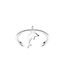 Wholesale Sterling Silver Dolphin Toe Ring - JD8144