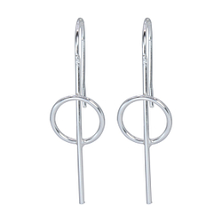 Wholesale Sterling Silver Thread Through Geometric Earrings - JD1418