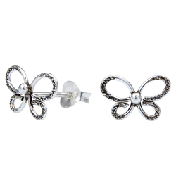Wholesale Sterling Silver Butterfly Ear Studs - JD1026