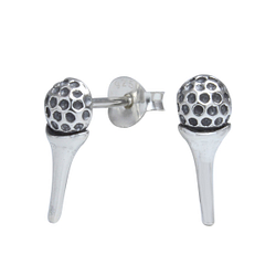 Wholesale Sterling Silver Golf on Tee Ear Studs - JD1226