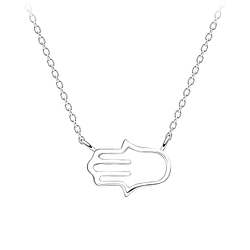 Wholesale Sterling Silver Hamsa Necklace - JD10696
