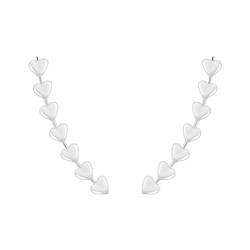 Wholesale Sterling Silver Heart Ear Climbers - JD4278