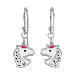 Wholesale Sterling Silver Unicorn Earrings - JD4018