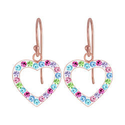 Wholesale Sterling Silver Heart Crystal Earrings - JD4783
