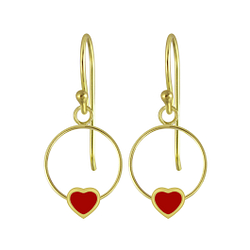 Wholesale Sterling Silver Heart Wire Earrings - JD5835