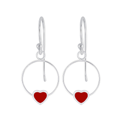 Wholesale Sterling Silver Heart Wire Earrings - JD5836