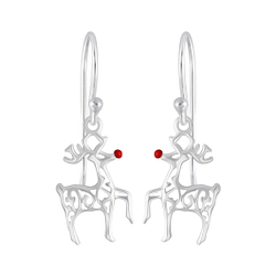Wholesale Sterling Silver Reindeer Earrings - JD5163