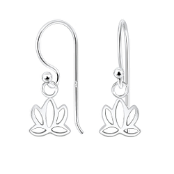 Wholesale Sterling Silver Lotus Flower Earrings - JD3833
