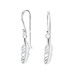 Wholesale Sterling Silver Feather Earrings - JD10622