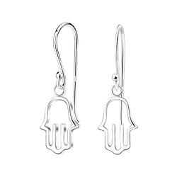 Wholesale Sterling Silver Hamsa Earrings - JD10697