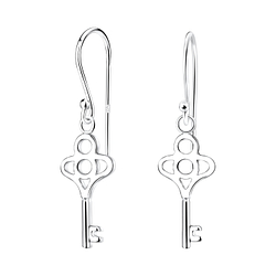 Wholesale Sterling Silver Key Earrings - JD10721