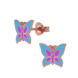 Wholesale Sterling Silver Butterfly Ear Studs - JD3973