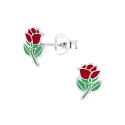 Wholesale Sterling Silver Rose Ear Studs - JD5908