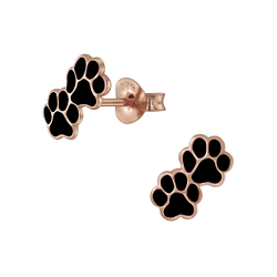 Wholesale Sterling Silver Paw Print Ear Studs - JD4578