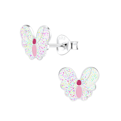Wholesale Sterling Silver Butterfly Ear Studs - JD6117