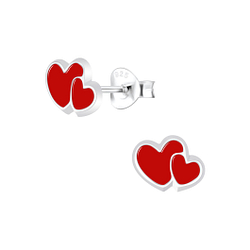 Wholesale Sterling Silver Heart Ear Studs - JD5878