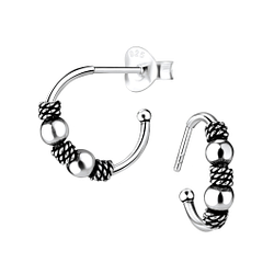 Wholesale Sterling Silver Bali Ear Studs - JD4940