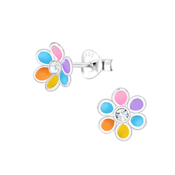 Wholesale Sterling Silver Flower Ear Studs - JD1827