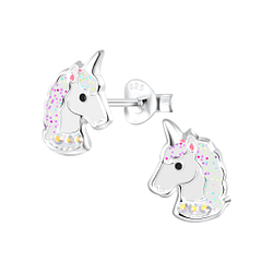 Wholesale Sterling Silver Unicorn Ear Studs - JD4016