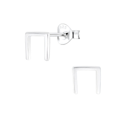 Wholesale Sterling Silver Geometric Ear Studs - JD4733