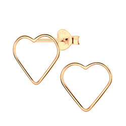 Wholesale Sterling Silver Heart Ear Studs - JD4826