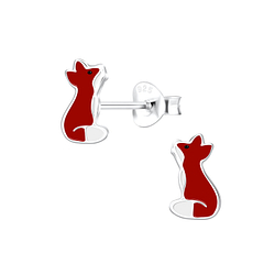 Wholesale Sterling Silver Fox Ear Studs - JD4120